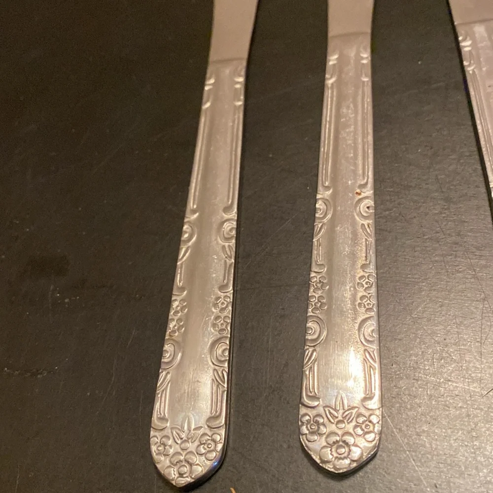 VTG 4 pieces flatware stainless steel butter knives replacement